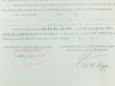 Hợp đồng chuyển nhượng quyền sử dụng đất của đồng sở hữu nhưng chỉ có người chồng đứng tên