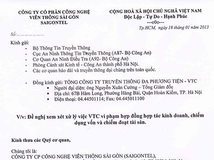 Saigontel 'tố' VTC chiếm dụng 3,9 triệu USD