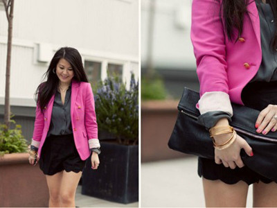 Mix đồ cùng vest và short ngắn