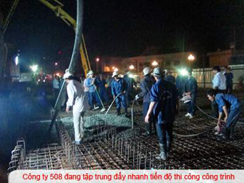 Công ty 508 đang tập trung đẩy nhanh tiến độ thi công công trình