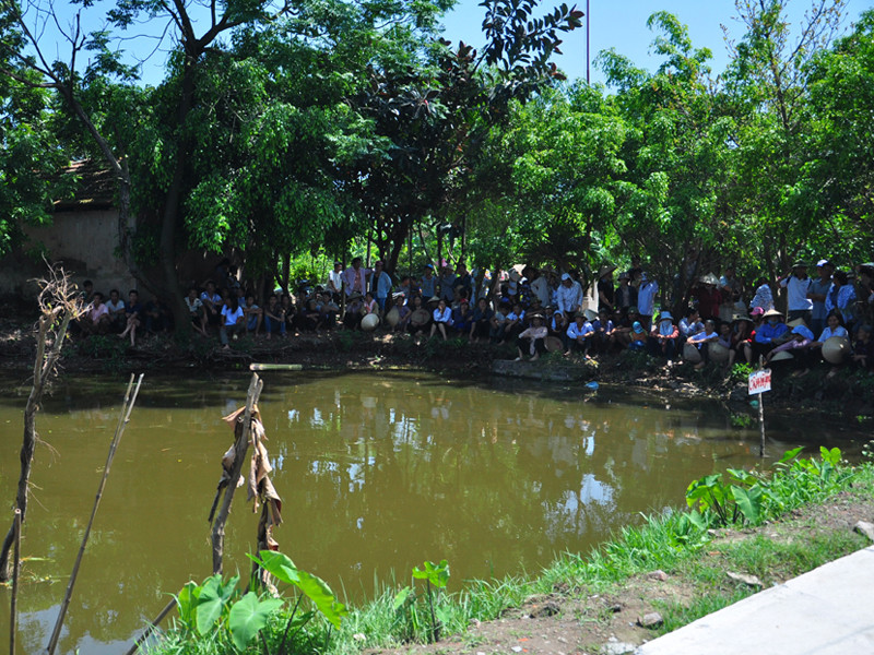 Ao cá - nơi phát hiện xác chết của cháu Thùy. Ảnh: Đại Huệ