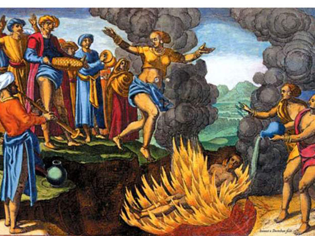 Tục lệ Sati được mô phỏng trong tác phẩm nghệ thuật của Ấn Độ