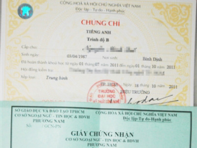 Muốn mua chứng chỉ tiếng Anh, vào... trường ĐH