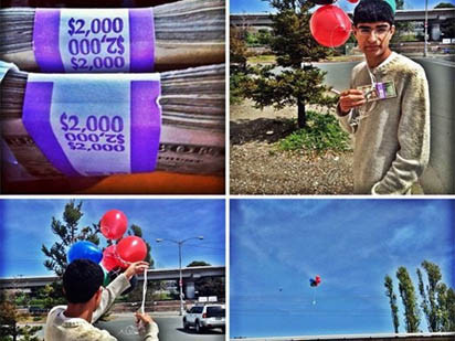 Thiếu gia chơi sang thả 1,26 tỷ đồng theo bóng bay lên trời