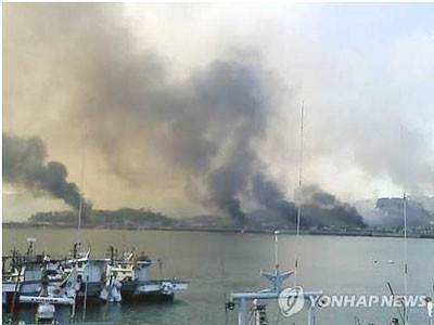 Đạn pháo nổ trên bán đảo Triều Tiên