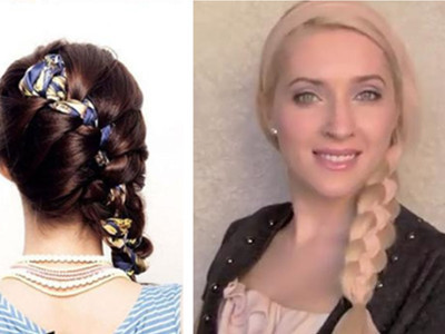 Tết tóc với khăn cực đơn giản