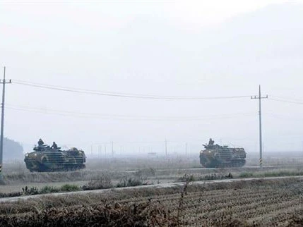 Hôm 11-3, Triều Tiên tiến hành tập trận tại một địa điểm bí mật