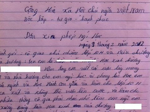 Những lá đơn siêu 'dị' của học sinh