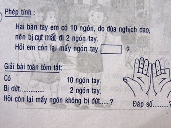 Bài toán rợn người trong... sách lớp 1