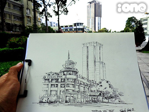 Chàng trai 9x vẽ kí họa Sài Gòn đẹp ngỡ ngàng