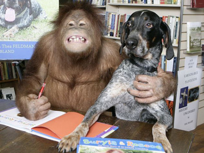 Đười ươi và chó... phát hành sách ảnh