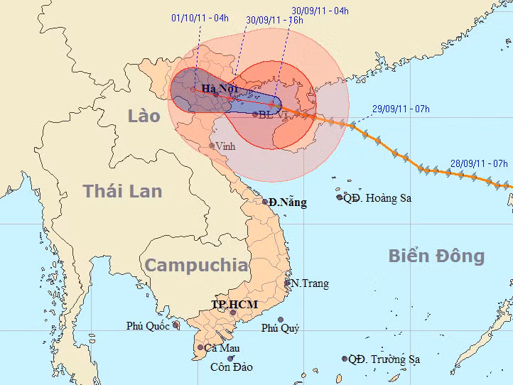 Bão số 5 chỉ còn cách Quảng Ninh – Nam Định 170km
