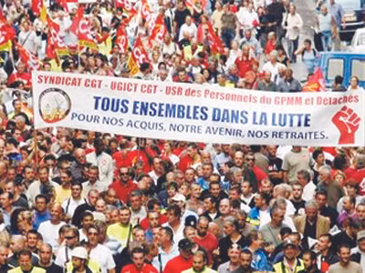 Công nhân Pháp biểu tình tại Marseille