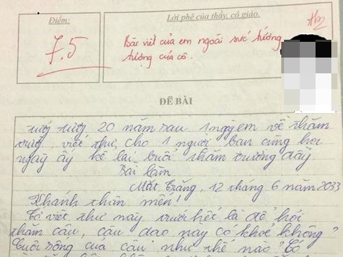 Dân mạng xôn xao bài văn 'ngoài sức tưởng tượng'