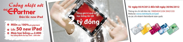 Cùng rinh Ipad với thẻ ATM E-Partner