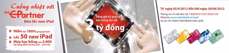 Cùng rinh Ipad với thẻ ATM E-Partner