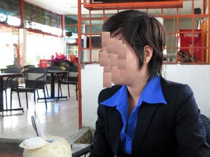 Chị Tr.C.L. bị chồng đánh sẩy thai 4 tuần tuổi và cắt mất mái tóc dài ngang vai