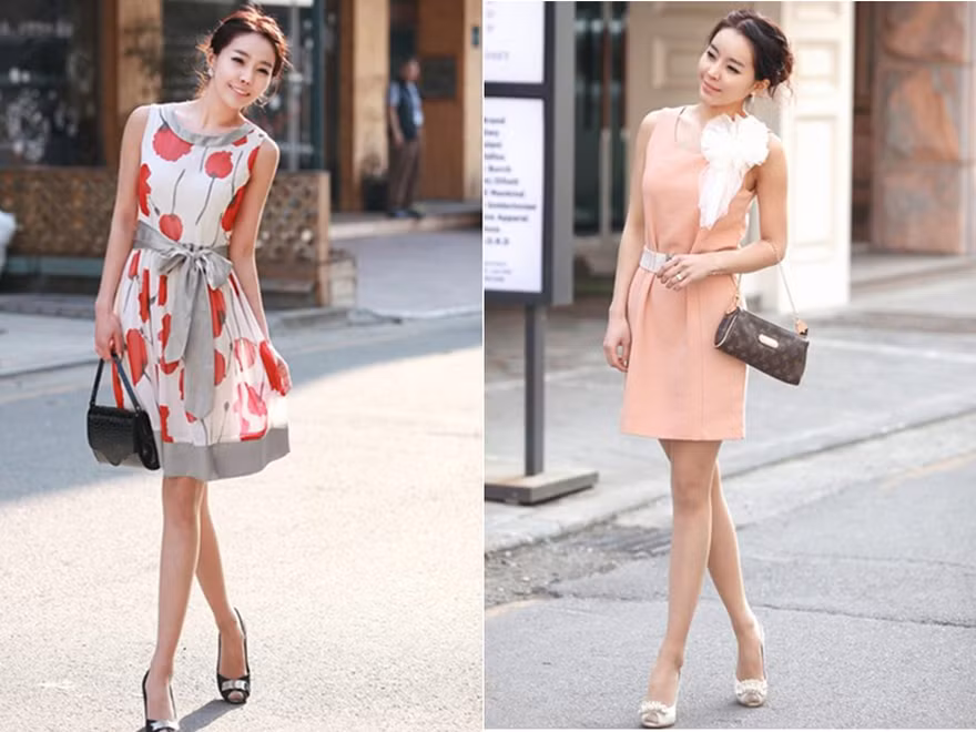 Khoe vai đón hè với váy liền không tay
