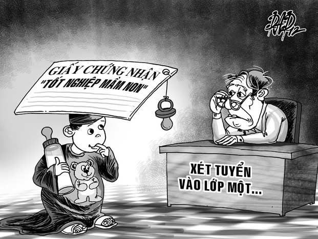 Chạy giấy chứng nhận tốt nghiệp mầm non