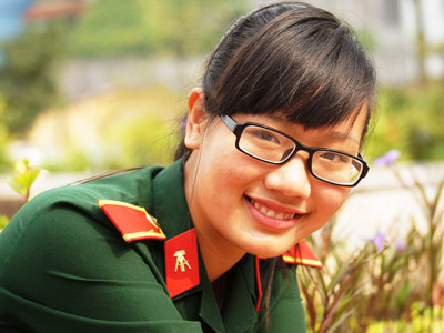 Nguyễn Thị Thu Hương - Á khôi 1 cuộc thi Sinh viên Thanh lịch tài năng Học viện Kỹ thuật Quân sự 2012 Ảnh: Nguyễn Minh