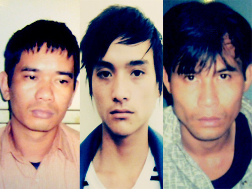 Các đối tượng Dũng, Hùng, Thụ tại Cơ quan điều tra