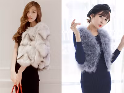 Quý cô xinh đẹp với áo khoác lông vũ ngày đông
