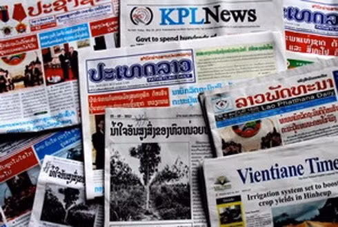 Một số tờ báo tại Lào đã lên tiếng ủng hộ Chủ tịch Tập đoàn HAGL, Đoàn Nguyên Đức sau cáo buộc chiếm đất phá rừng của Global Witness. Ảnh: Vietnam+