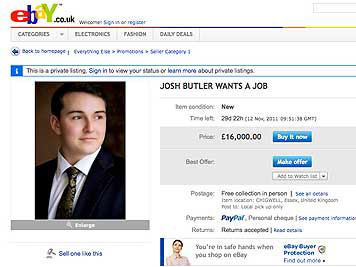'Bán thân' trên eBay để... tìm việc
