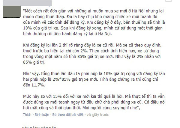 Đua nhau 'bày mưu' lách thuế trước bạ xe mới