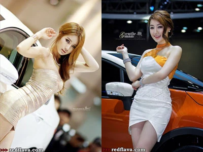 Thiếu nữ Hàn tạo dáng trong triển lãm xế hộp