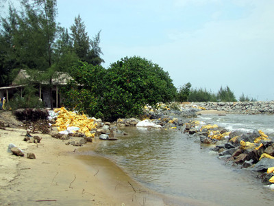 Dân loay hoay vì biển lại nuốt nhà