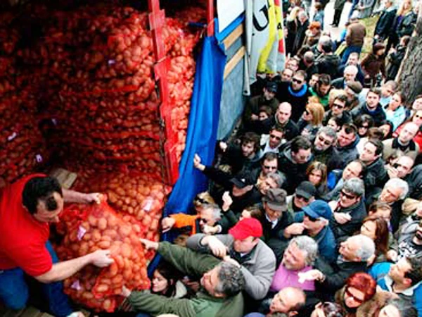 Tranh mua từng bao khoai tây