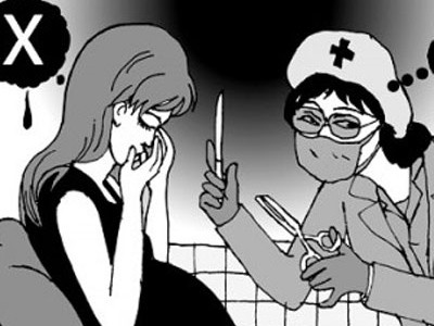 Phá thai, một phụ nữ bị nạo thủng tử cung