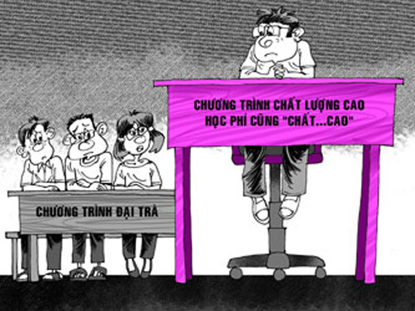 Đóng tiền cao, được học chương trình chất lượng cao!