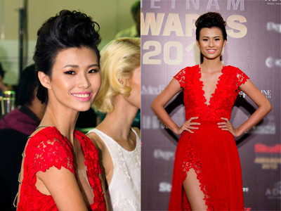 Thiên Trang khoe đùi táo bạo với đầm ren