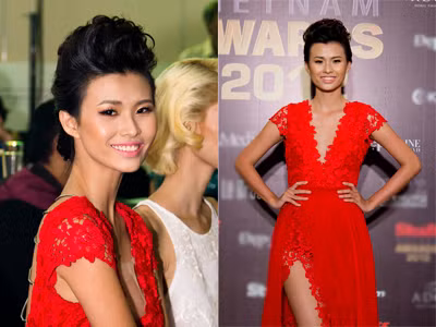 Thiên Trang khoe đùi táo bạo với đầm ren