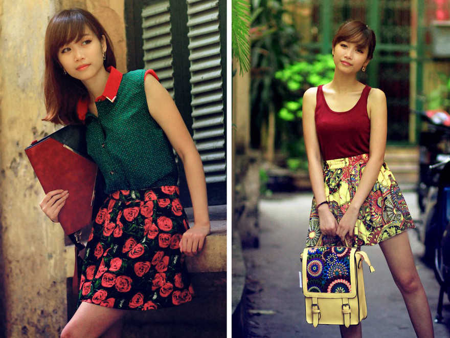 Ngọt ngào váy hoa rực rỡ xuống phố đón hè