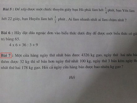 Phụ huynh choáng với đề toán... ‘tự đoán’