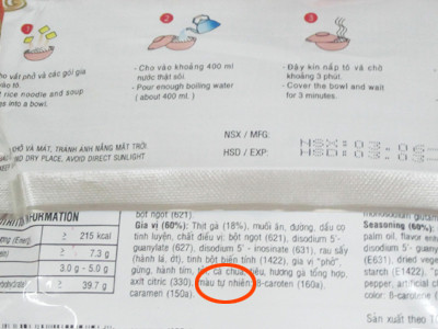 Người tiêu dùng lo lắng vì E102