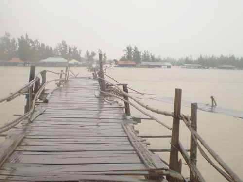 Gẫy cầu, 12 du khách rơi xuống nước