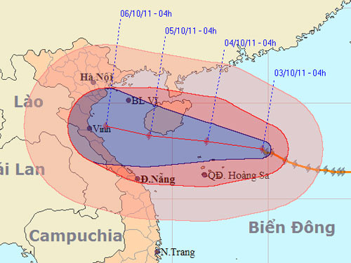Bão số 6 tiến gần quần đảo Hoàng Sa