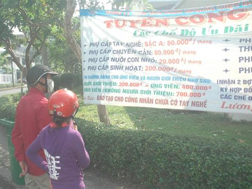 Tất tả kiếm việc làm tết