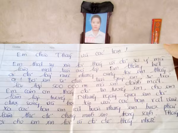 Đắng lòng thư tuyệt mệnh của nữ sinh lớp 10 tự tử vì mất quỹ lớp