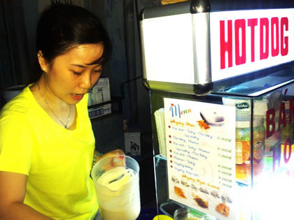 Quầy thức ăn nhanh của sinh viên Nha Trang