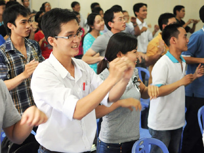 Lớp đào tạo kỹ năng mềm luôn thu hút đông đảo bạn trẻ Ảnh: Q.H