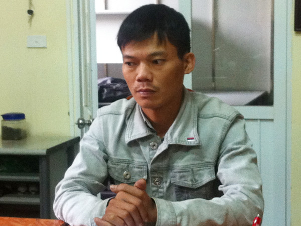 Nguyễn Đăng Hưng tại cơ quan Công an