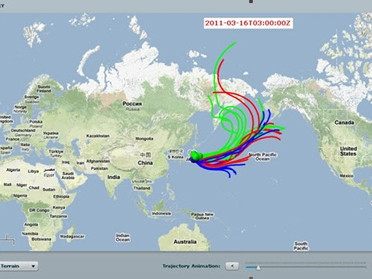 Xem đường đi của 'gió hạt nhân' từ Nhật Bản