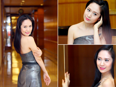 Thanh Thúy khoe vai trần nuột nà