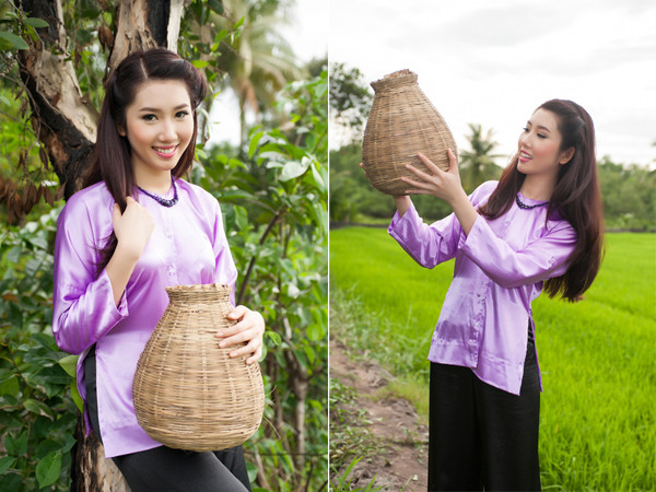 Lê Huỳnh Thúy Ngân hóa thôn nữ xinh đẹp