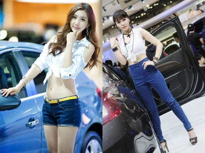 Thiếu nữ xinh đẹp bên xế hộp